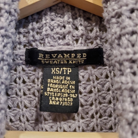 Revamped Purple Knit Long Open Cardigan Sz XS - Picture 3 of 5